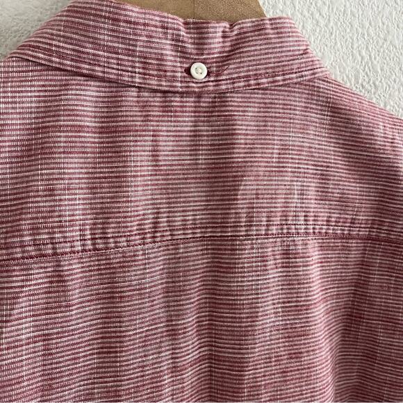 Quiksilver Red White Stripe Regular Fit Collar Shirt Small - Picture 5 of 6